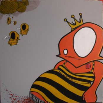 Painting titled "KILLA BEEZ" by Kho, Original Artwork