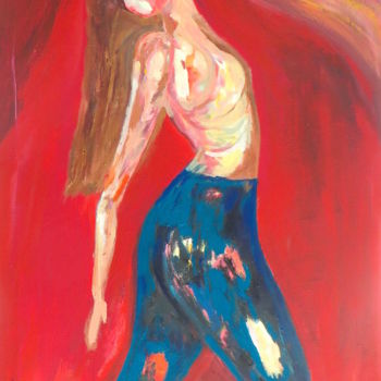 Ζωγραφική με τίτλο "La Danseuse" από Nathalie Khod., Αυθεντικά έργα τέχνης, Ακρυλικό