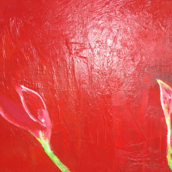 Pittura intitolato "Rouge philosophique" da Nathalie Khod., Opera d'arte originale, Olio