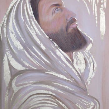 Pittura intitolato "Jesus Christ" da Kholoud Androwis, Opera d'arte originale, Olio