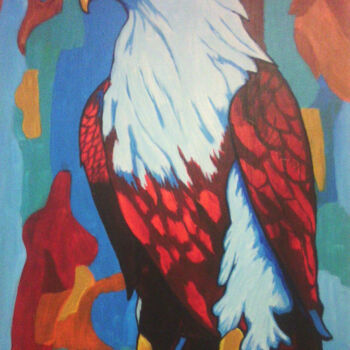 Ζωγραφική με τίτλο "red hawk" από Χρηστος Παπαναστασίου, Αυθεντικά έργα τέχνης, Ακρυλικό Τοποθετήθηκε στο Ξύλινο φορείο σκελ…