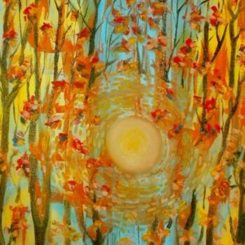 Peinture intitulée "Наш осенний лес" par Khudozhnik 77r, Œuvre d'art originale, Huile