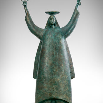 Sculptuur getiteld "national dance" door Khurshed Husenov, Origineel Kunstwerk, Bronzen