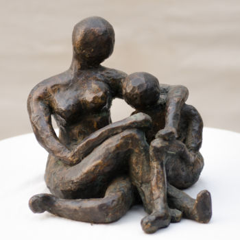 Sculpture titled "Mother and child" by K.R. Nariman, Original Artwork, Bronze