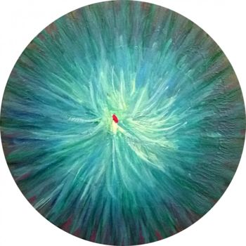 Painting titled "Blue Round Artwork…" by Khusro Subzwari, Original Artwork, Acrylic