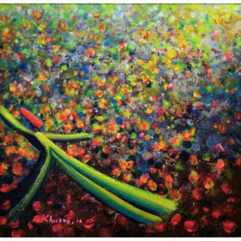 Painting titled "Rainbow Theme Whirl…" by Khusro Subzwari, Original Artwork, Acrylic
