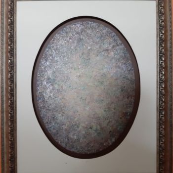 Schilderij getiteld "Gray Oval Whirling…" door Khusro Subzwari, Origineel Kunstwerk, Acryl