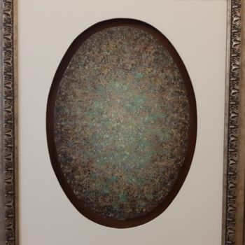 Painting titled "Brown Oval Whirling…" by Khusro Subzwari, Original Artwork, Acrylic