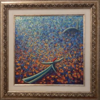 Schilderij getiteld "Blue & Orange Theme…" door Khusro Subzwari, Origineel Kunstwerk, Acryl