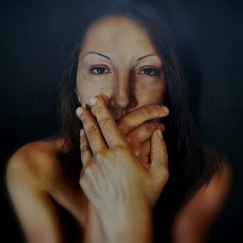 Peinture intitulée "Speak No Evil" par Kiara Peelman, Œuvre d'art originale, Huile Monté sur Châssis en bois