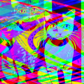 "Cats I" başlıklı Dijital Sanat Kibo Design tarafından, Orijinal sanat, Dijital Resim