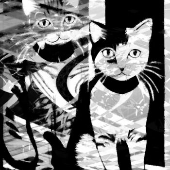 Arts numériques intitulée "Cats II" par Kibo Design, Œuvre d'art originale, Peinture numérique
