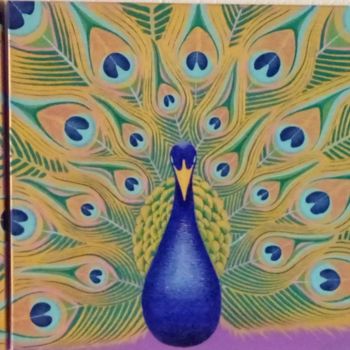 Pintura titulada "PEACOCK" por Nikolay Bogdan, Obra de arte original, Acrílico Montado en Bastidor de camilla de madera