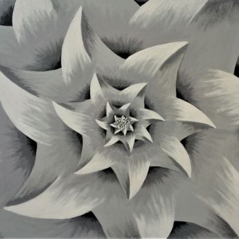 Peinture intitulée "flower-abstract" par Nikolay Bogdan, Œuvre d'art originale, Acrylique Monté sur Châssis en bois