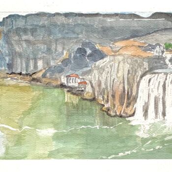 Pintura titulada "Les Shoshone falls,…" por Kija, Obra de arte original, Acuarela
