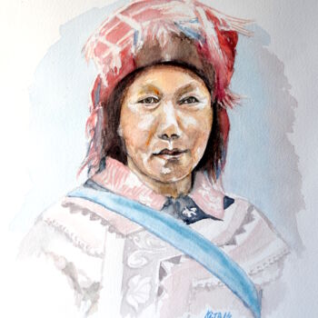 绘画 标题为“chinoise-du Yunnan” 由Kija, 原创艺术品, 水彩