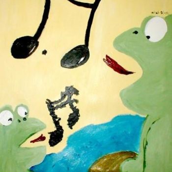 Painting titled "Out of Tune" by Kiki Poppies, Original Artwork, Oil