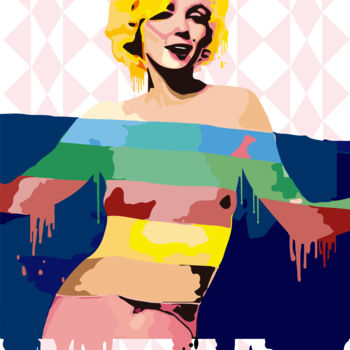 Digital Arts με τίτλο "marilynmoroe.jpg" από Muon Kil, Αυθεντικά έργα τέχνης, Ψηφιακή ζωγραφική