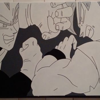 Painting titled "DBZ Son Goku contre…" by Lr, Original Artwork, Acrylic