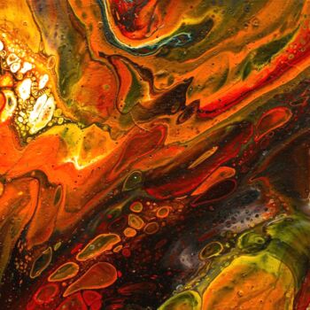 Schilderij getiteld "solar storm" door Kim Glättli, Origineel Kunstwerk, Acryl