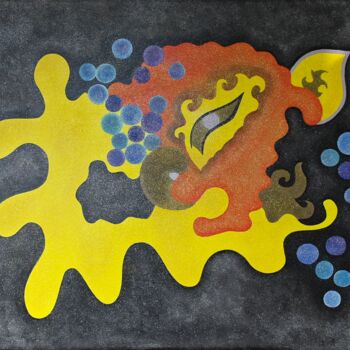 Painting titled "Magnet" by Kim Hannah, Original Artwork, Oil Mounted on Wood Stretcher frame