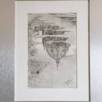 Drawing titled ""Reflet de la cathé…" by Hadhami Petitfils, Original Artwork, Pencil