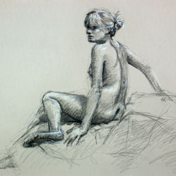 Drawing titled "BW-709" by Kimberly Aring, Original Artwork, Charcoal