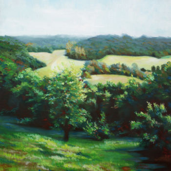 Schilderij getiteld "French Countryside" door Kimberly Aring, Origineel Kunstwerk, Olie