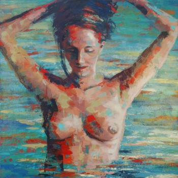 Painting titled "No Swimsuit Required" by Kimberly Aring, Original Artwork, Acrylic