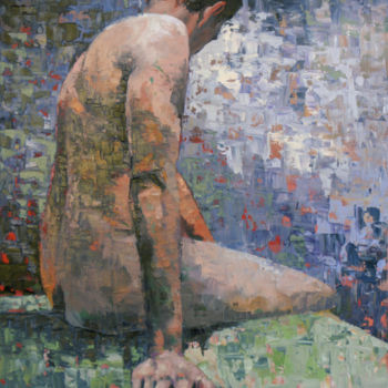 Malerei mit dem Titel "The Man" von Kimberly Aring, Original-Kunstwerk, Öl