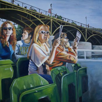 Painting titled "Americans in Paris" by Kimberly Aring, Original Artwork, Oil