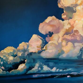 Картина под названием "Northern Germany Sky" - Kimberly Burnett, Подлинное произведение искусства, Масло
