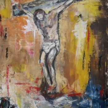Schilderij getiteld "Christus" door Kim Cruz, Origineel Kunstwerk