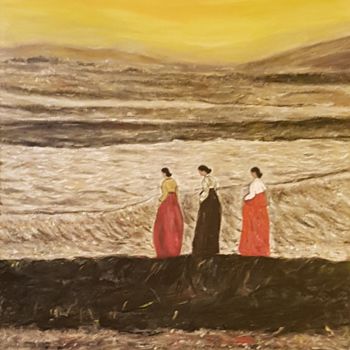 Painting titled "The three women in…" by Kim Dauphin, Original Artwork, Acrylic