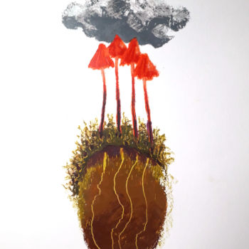 Zeichnungen mit dem Titel "Petit monde - Mycen…" von Martina Kimmerle, Original-Kunstwerk, Pastell