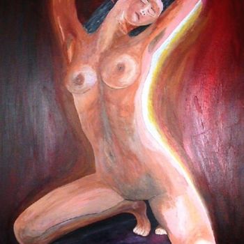 Ζωγραφική με τίτλο "Mulher Intensa" από Kim Molinero, Αυθεντικά έργα τέχνης, Λάδι