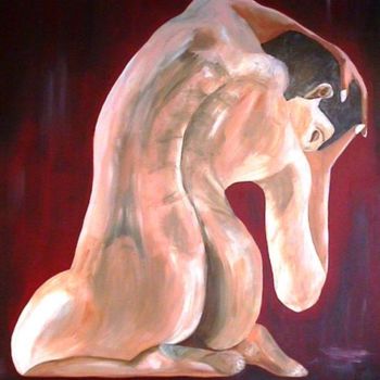 Painting titled "Mulher Sentida e Dor" by Kim Molinero, Original Artwork, Oil