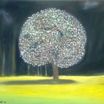Painting titled "Árvore" by Kim Molinero, Original Artwork, Oil