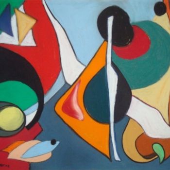 Painting titled "Abstracto V" by Kim Molinero, Original Artwork, Oil