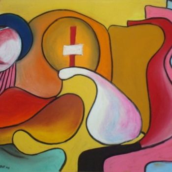 Painting titled "Abstracto VII" by Kim Molinero, Original Artwork, Oil