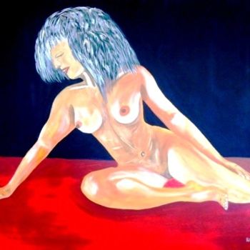 Painting titled "Mulher Insinuante" by Kim Molinero, Original Artwork, Oil