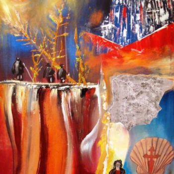 Pittura intitolato "Caminhos de Santiag…" da Kim Molinero, Opera d'arte originale, Olio
