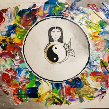 Painting titled "The girl" by Kimoï, Original Artwork, Acrylic Mounted on Wood Stretcher frame