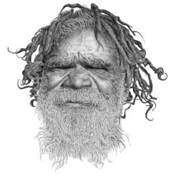 Dibujo titulada "Australia Aboriginal" por Kim Philipsen, Obra de arte original, Otro