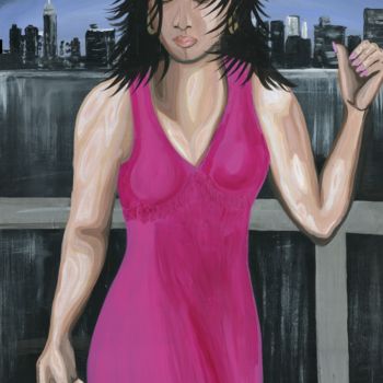 Pintura titulada "The Dress of Regret" por Kim Sue B., Obra de arte original, Acrílico