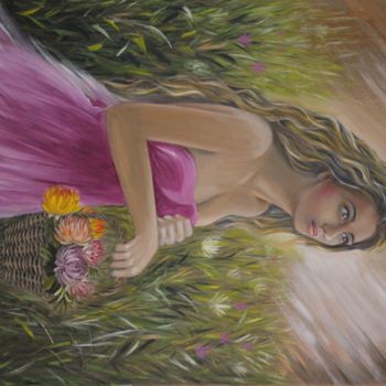 Painting titled "beautiful in morning" by Hendik Azharmoko, Original Artwork, Oil