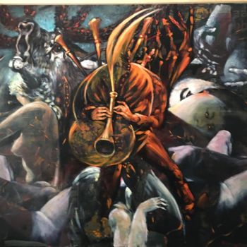 Картина под названием "Ember" - Gábor Rádóczy Gyarmathy, Подлинное произведение искусства, Масло