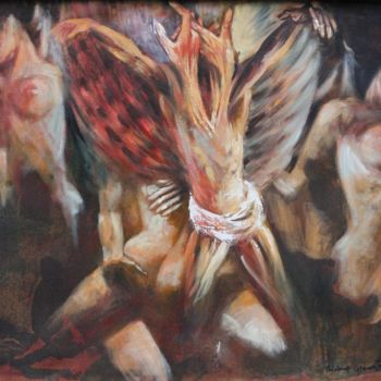 Painting titled "Bacchanalia" by Gábor Rádóczy Gyarmathy, Original Artwork, Oil