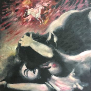 Peinture intitulée "Instinct" par Gábor Rádóczy Gyarmathy, Œuvre d'art originale, Huile