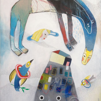 Pintura titulada "the magic muntain" por Kinga Bej, Obra de arte original, Acrílico